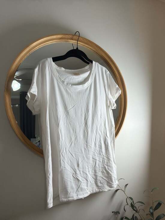 CALIA White Short Sleeve Scoop Neck T-Shirt Size Large - Picture 3 of 5